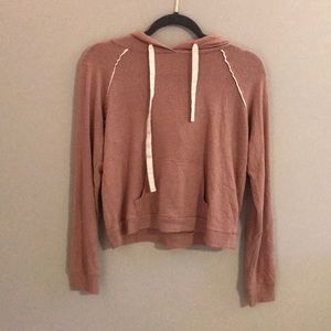 Pink Rose mauve crop top hoodie